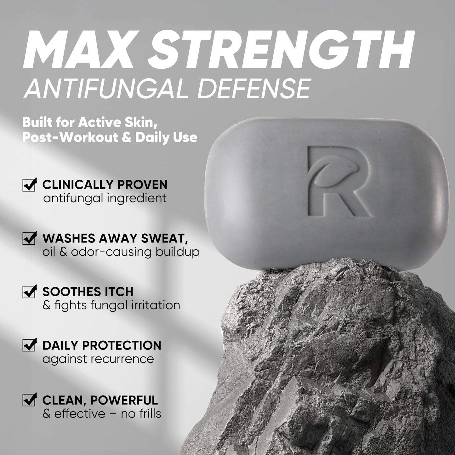 Roycederm Antifungal Soap for Active Skin – Medicated Bar for Athlete’s Foot, Jock Itch, Ringworm with Tea Tree Oil, Charcoal & Volcanic Ash