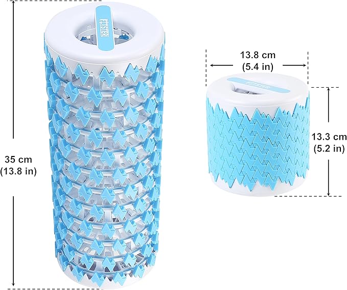 Collapsible Foam Roller for Exercise and Recovery (13 Inches), Easily Portable at 5.5 inches (Blue)