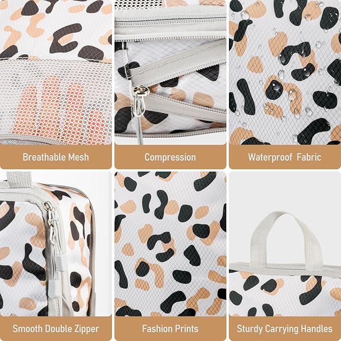 4-Piece Packing Cube Set - Lightweight Luggage Organizers for Travel, Vacation and Suitcases - Durable Accessories with Compression