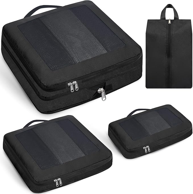 8 Set/6 Set/4 Set Compression Packing Cubes for Travel, Lightweight Vacation Travel Essentials, Travel Accessories for Suitcase Organizer Bags Set, Durable Luggage Organizer