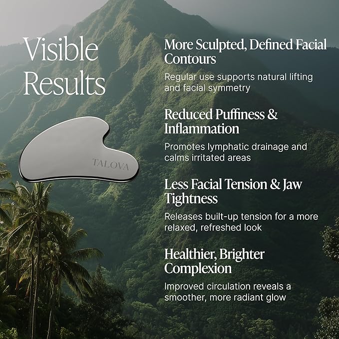304-Grade Stainless Steel Gua Sha Facial Tool, Easing Facial Tension, Massage and Sculpting Tool for Face and Body, Encourage Lymphatic Drainage, Jawline Sculptor, Skin Care Gift