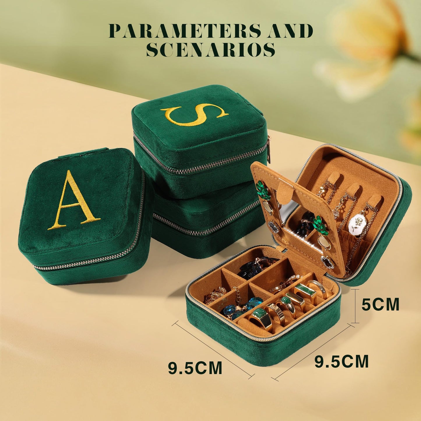 EURGANT Initial Travel Jewelry Case for Women Small Jewelry Box Organizer, Birthday Mom Gifts for Women from Daughter - Letter J