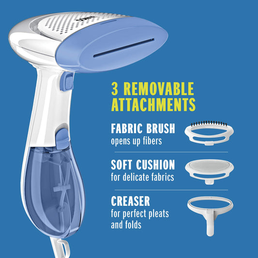 Conair Handheld Garment Steamer for Clothes, ExtremeSteam 1200W, Portable Handheld Design,White/Blue