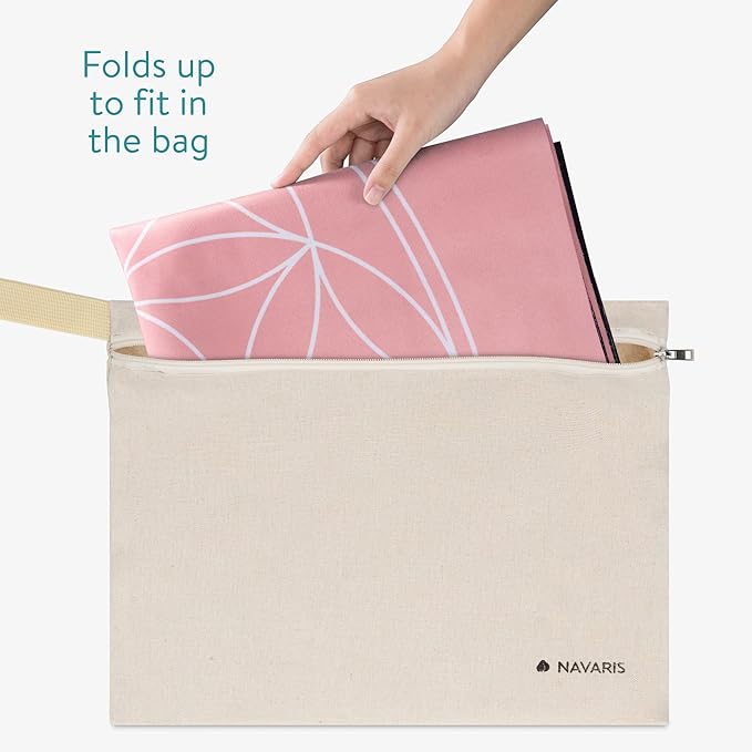 Navaris Foldable Yoga Mat for Travel - 1/16" (1.5mm) Thick Exercise Mat for Pilates, Workout, Gym, Fitness - Non-Slip Folding Portable Mat