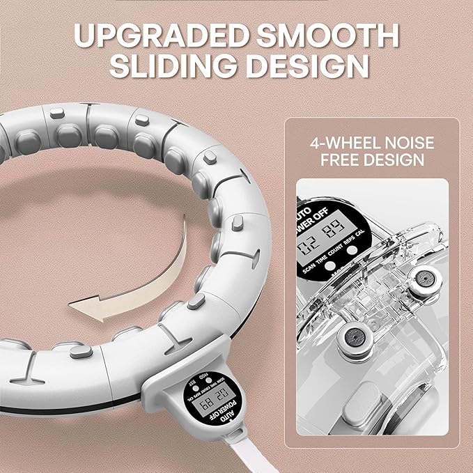 30/12 Knots, Upgraded Magnetic Lock Weighted Hula Hoop for Adults Weight Loss, Infinity Hoop Plus Size, Children Adults Home Outdoors, Fitness Exercise, Abdominal Toner