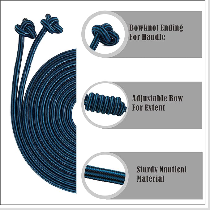 16ft Adjustable Long Jump Rope, Durable Skipping Rope for Kids & Adults, Outdoor Team Games, School Sports, Playground, Family Party Activities, Practice Double Dutch Skills