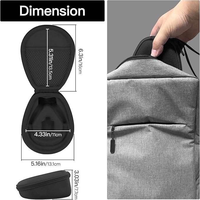 co2CREA Hard Case for SHOKZ New OpenRun Pro 2/1/Mini, OpenRun Standard/Mini, OpenMove, OpenSwim Pro, OpenSwim, Compatible with All SHOKZ Open-Ear Bone Conduction Sport Headphones, Black Case