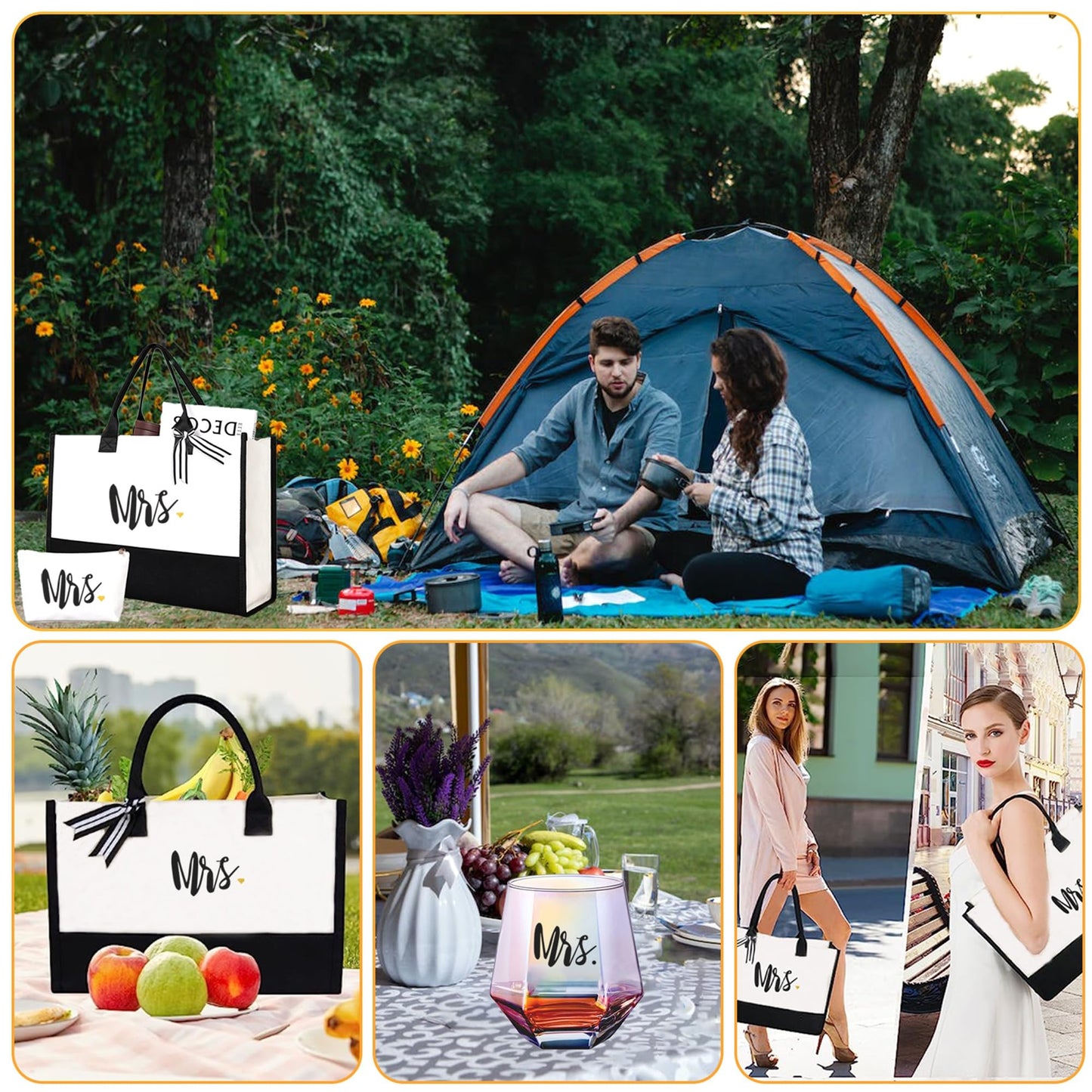 4MELLY Wedding Engagement Gifts for Couples Mr and Mrs Gift Bridal Shower Gift,Bride To Be Gifts Honeymoon Travel Essentials Just Married