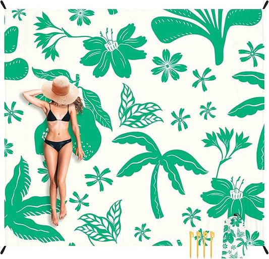 Beach Blanket, Waterproof Sandproof Beach Mat Lightweight Outdoor Picnic Blanket for Travel, Camping, Hiking