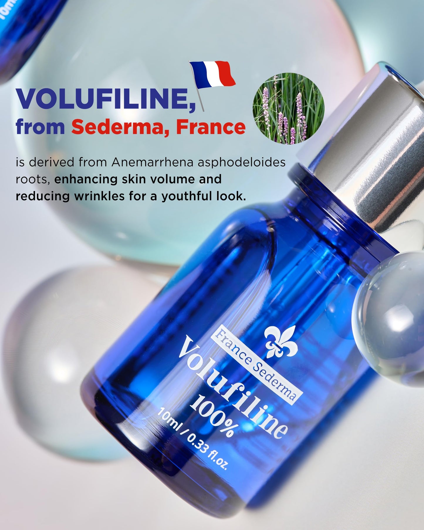 100% Volufiline Serum Skincare – Advanced Firming & Lifting Facial Ampoule from France Sederma, Intense Hydration & Skin Rejuvenation for Youthful, Perfect for Layering & DIY, 0.33 fl.oz (10ml)