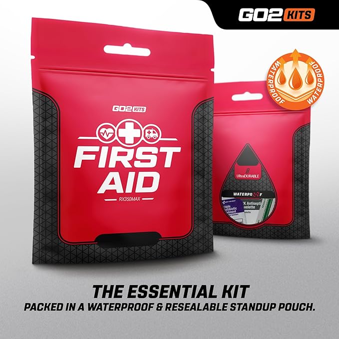 54-Piece First Aid Kit, Basic Plus Emergency First Aid Kit for Home, Work & Travel, Red, 3-Pack (RX350MAX)