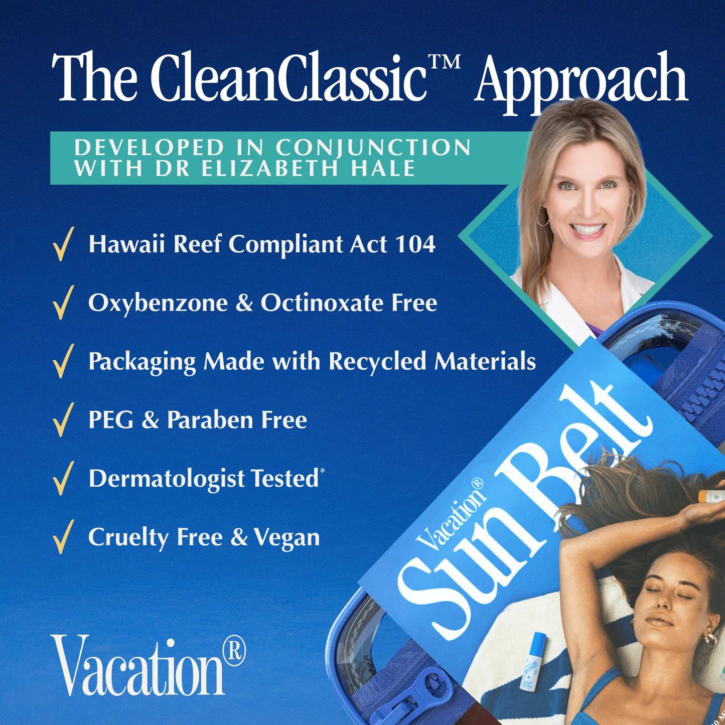 Vacation Sun Belt Sampler, Includes Baby Oil SPF 30, Super Spritz SPF 50 Face Mist, Classic Lotion SPF 30, After Sun Gel,“Festival Friendly” Fanny Pack