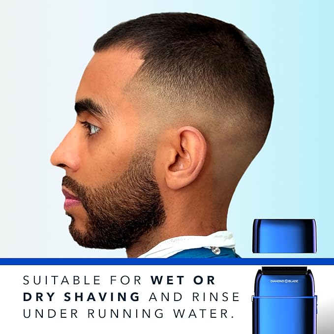 Blade & Stone™ PS501 Foil Shaver | Graphene-X™ Blade | Professional Foil Shaver for Men | 8000 RPM Durable Motor, All-Metal, Cordless Barber Shaver - Big Blue