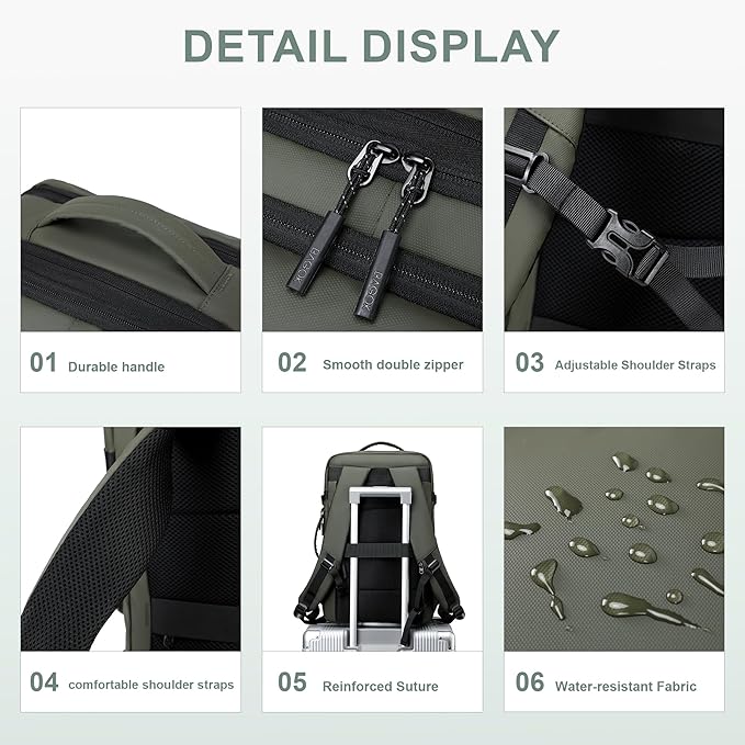 Carry On Travel Backpack, 35L-40L Expandable Extra Large Airline Approved,Lightweight Daypack for Men and Women