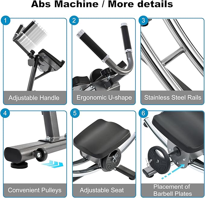 2025 Abdominal Exercise Machine for Commercial Use, Side Shaper Ab Machine Exercise Equipment, Foldable Abdominal Crunch Coaster for Home Use (Large,Black)