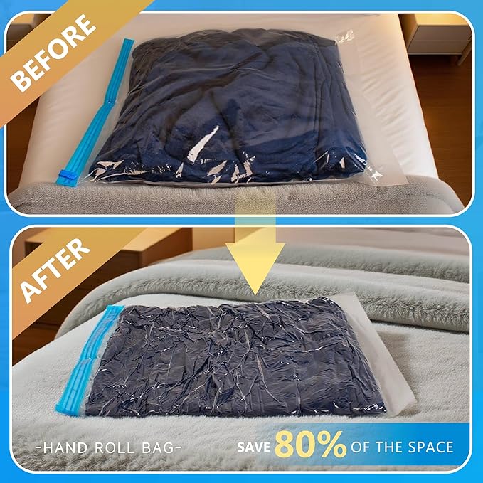 Compression Bags for Travel - Travel Essentials - 20 Pack Space Saver Bags - No Vacuum Needed - Compression Packing Bags for Cruise Accessories