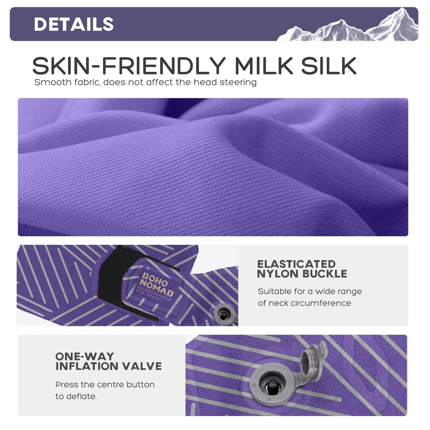 Inflatable Neck Pillow for Travel, Adjustable Blow Up Neck Support Pillow for Airplane, Car, Train, Bus, Office, Home, Compact Portable Travel Pillow for Sleeping, Napping, Black