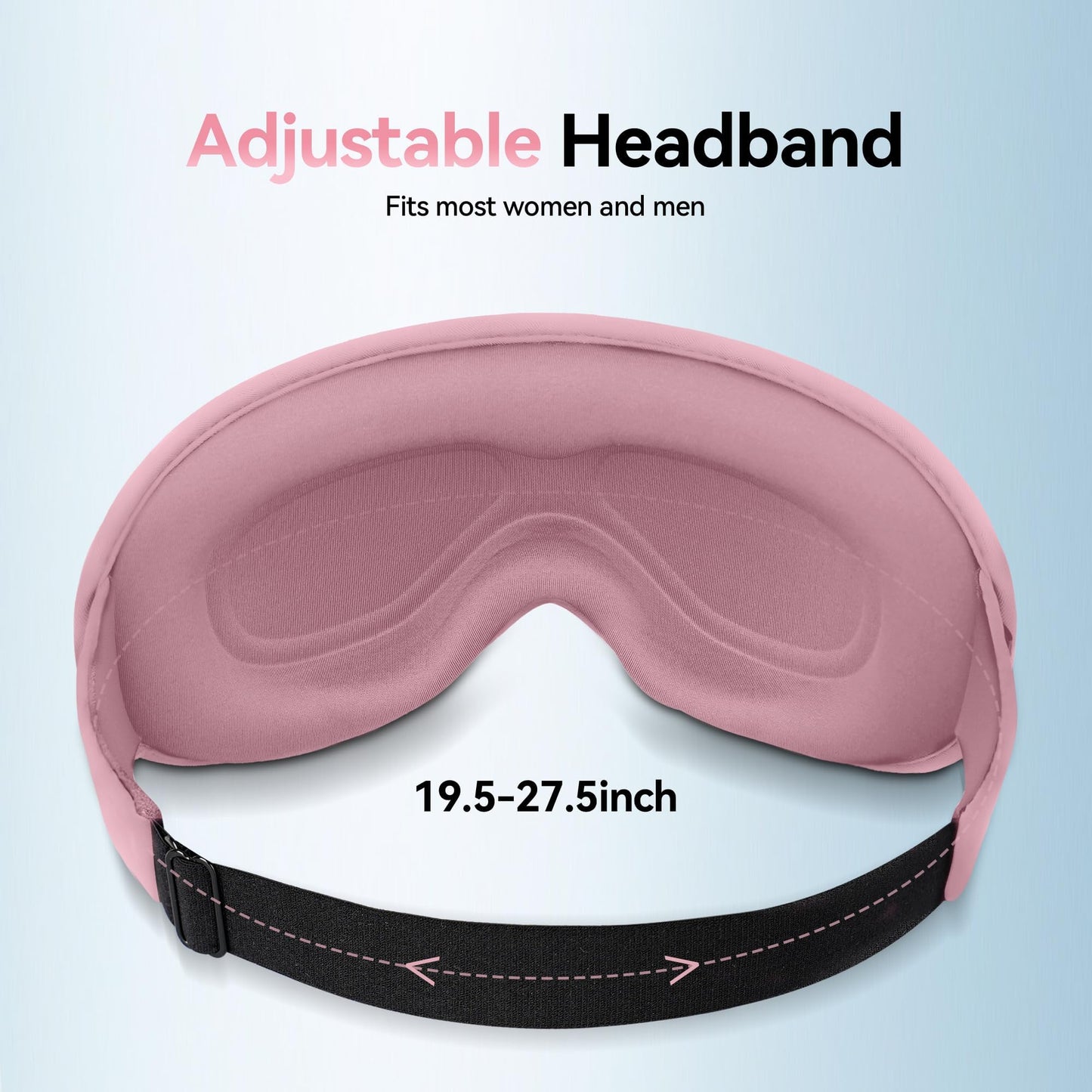 Weighted Eye Masks for Sleep Women: 3D Contoured Blackout Sleep Mask with Zero Pressure, Eyelash Friendly & Comfortable Blindfold for Airplane Travel, Night Shift Nures, Yoga & Thoughtful Gift, Pink
