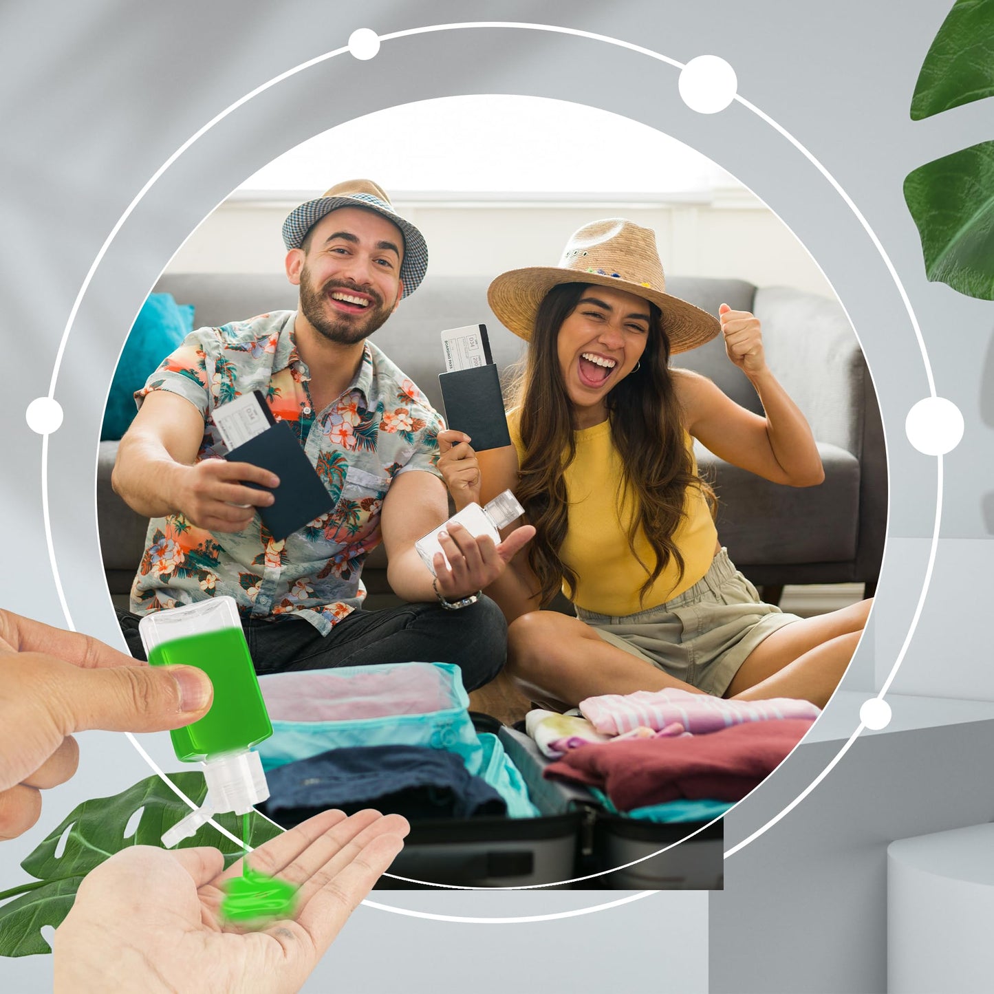 110 Pcs 1 oz Travel Plastic Bottles Mini Clear Bottles with Flip Caps Empty Hand Sanitizer Container Portable Refillable Containers for Shower Gel Face Creams Body Lotions