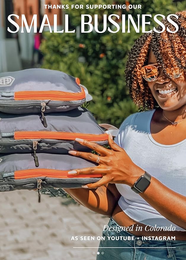 Compression Packing Cubes Set for Travel - Lightweight, Durable Clothes Organizer for Carry-On Luggage and Suitcases by TRIPPED Travel Gear