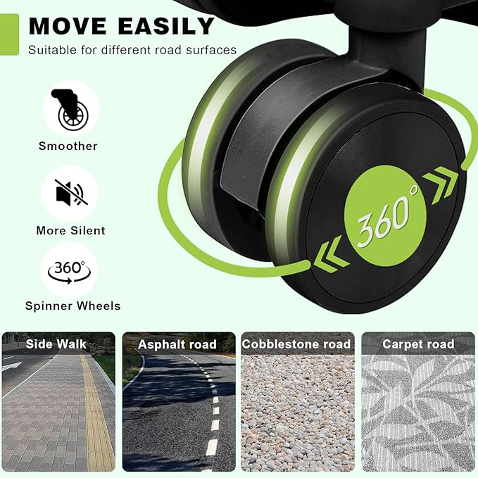 AnyZip Luggage PC+ABS Aluminum Frame Zipperless Checked Luggage Hard Shell Suitcase with TSA Lock Double Spinner Wheels 24 Inch Black