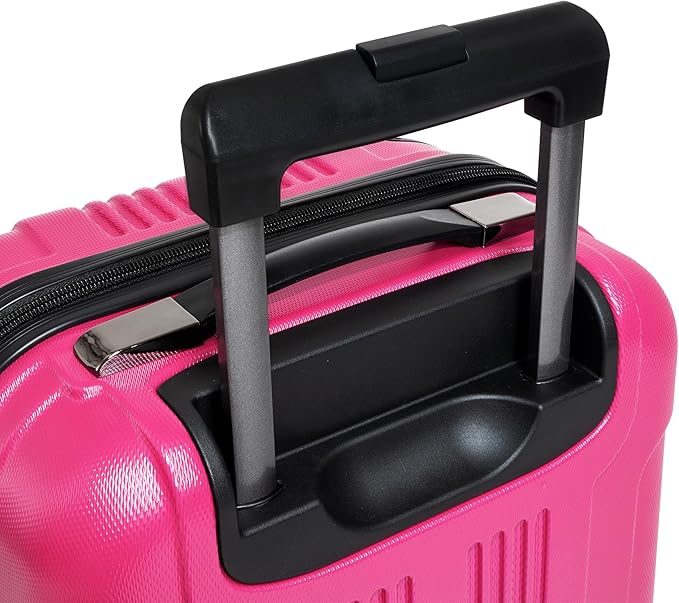 Kenneth Cole REACTION Out of Bounds Lightweight Hardshell 4-Wheel Spinner Luggage, Magenta, 24-Inch Checked