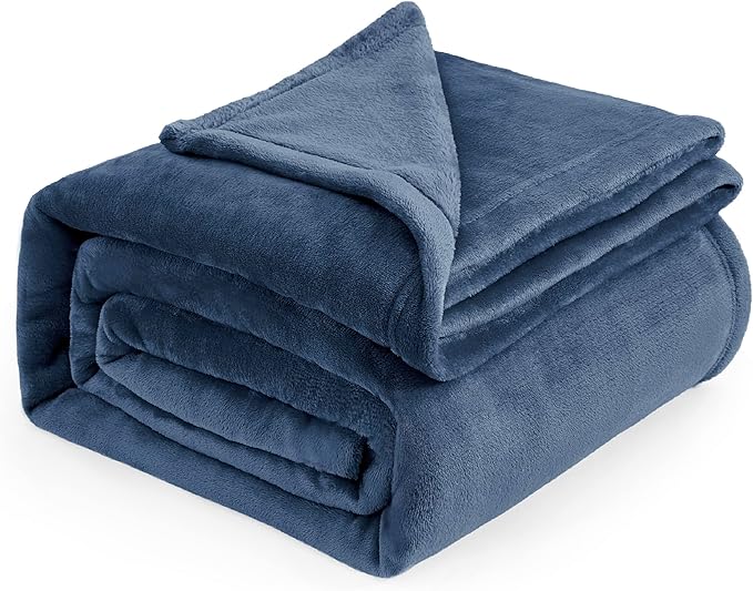 Bedsure GentleSoft Fleece Blanket California King Mineral Blue - Lightweight Plush Fuzzy Cozy Soft Bed Blankets, 102x96 inches