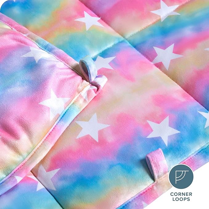Bare Home Weighted Blanket Twin or Full Size 10lb (40" x 60") - Minky Fleece - Premium Heavy Blanket Nontoxic Glass Beads (Unicorn, 40"x60")