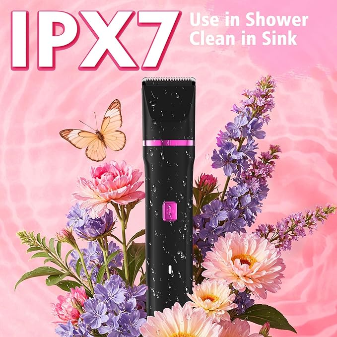 Bikini Trimmer for Women - Waterproof Wet & Dry Electric Foil Shaver for Private Area, Rechargeable Dock, Painless Smooth Shaving & Trimming of The Body, Face, Underarm, Legs, Tiktok Trend Items