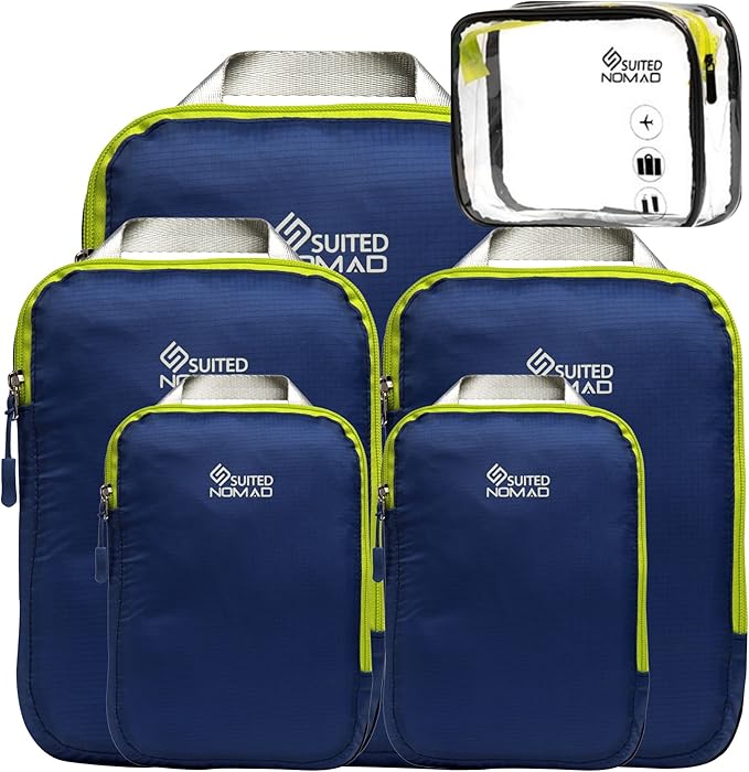 6 Set/3 Set Ultralight Compression Packing Cubes, Suitcase and Backpack Travel Organizer Bags