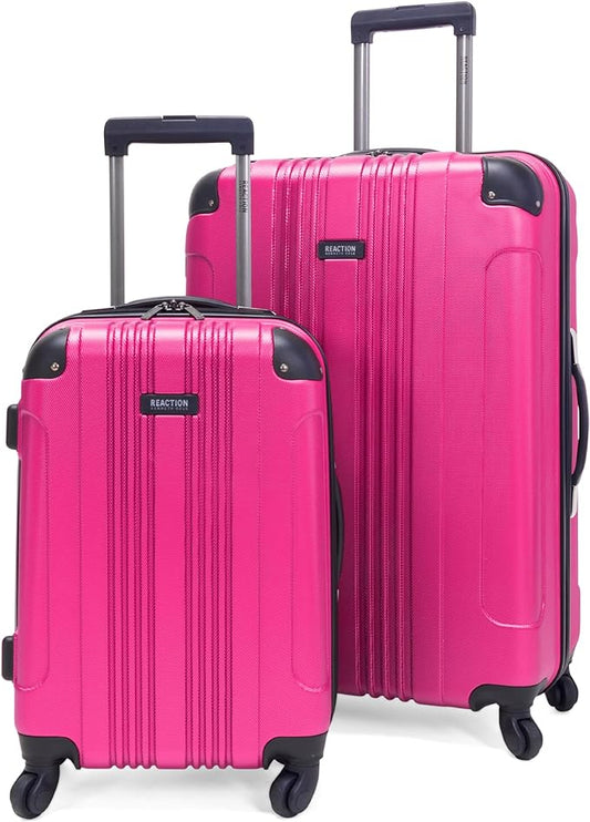 Kenneth Cole REACTION Out of Bounds Lightweight Hardshell 4-Wheel Spinner Luggage, Magenta, 2-Piece Set (20" & 28")