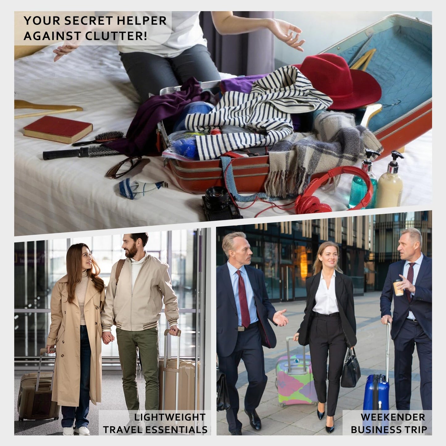 Compression Packing Cubes for Travel Essentials, 2 Set Suitcase Organizers for Luggage Carry on, Large Lightweight Compressible Expandable Mesh Travel Cubes by U+U, Black