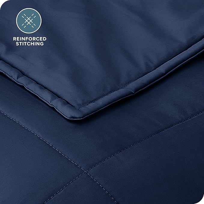 Bare Home Weighted Blanket King Size 30lb (80" x 87") for Adults - All-Natural 100% Cotton - Premium Heavy Blanket Nontoxic Glass Beads (Dark Blue, 80"x87")