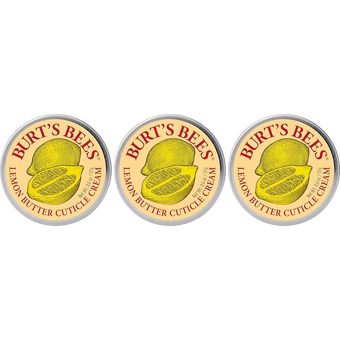 Burt's Bees, Hand Skin Care, Moisturizing Cuticle Cream for Dry Skin, 100% Natural Origin, with Lemon Butter, 0.6 oz. (3-Pack)