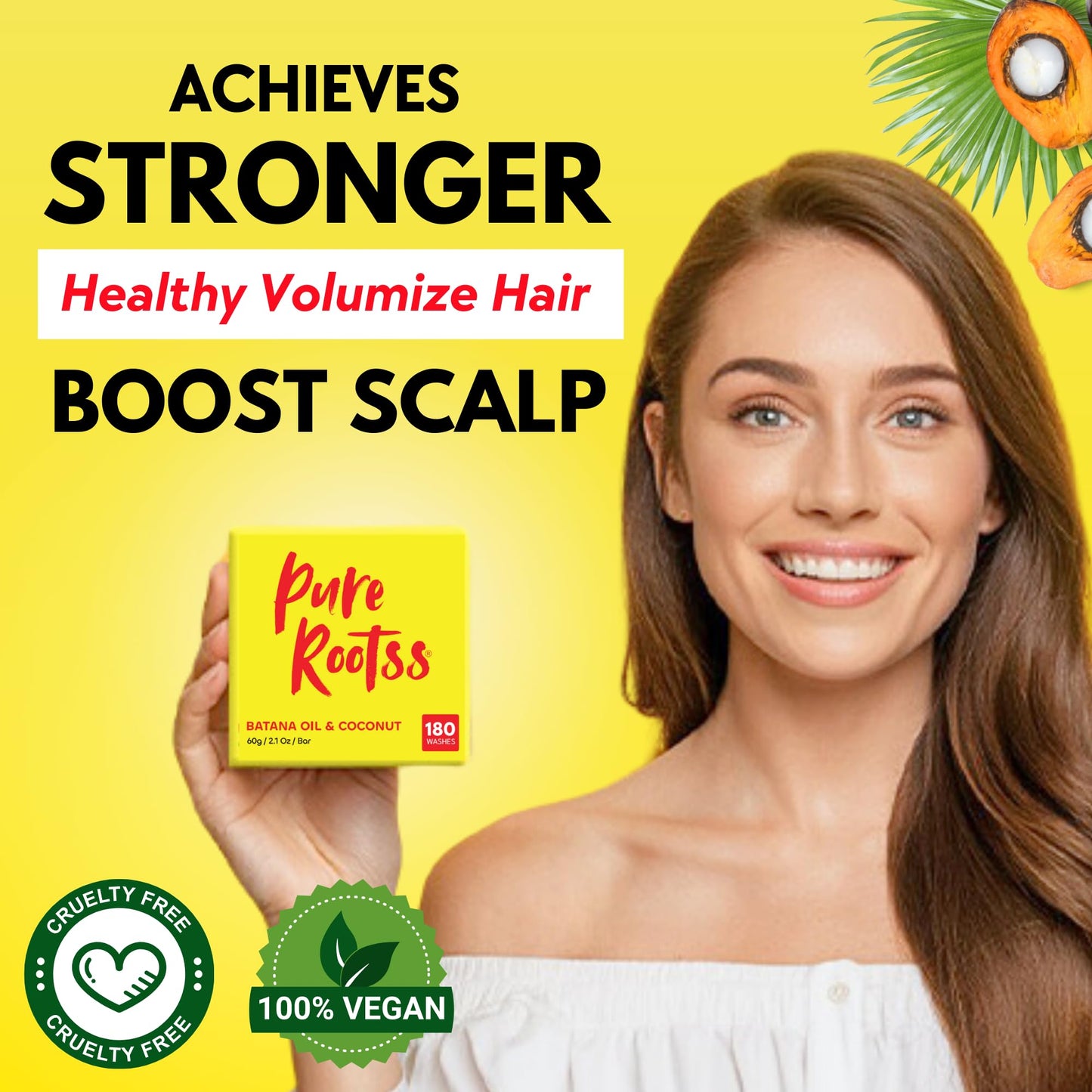 Batana Oil Shampoo & Conditioner Bar Set 3 - For Hair Growth, Thickening, Anti Hair Loss, Volumize, Strengthen, Regrowth for Thinning Hair - Silicone Free, Sulfate Free, Hibiscus Smell