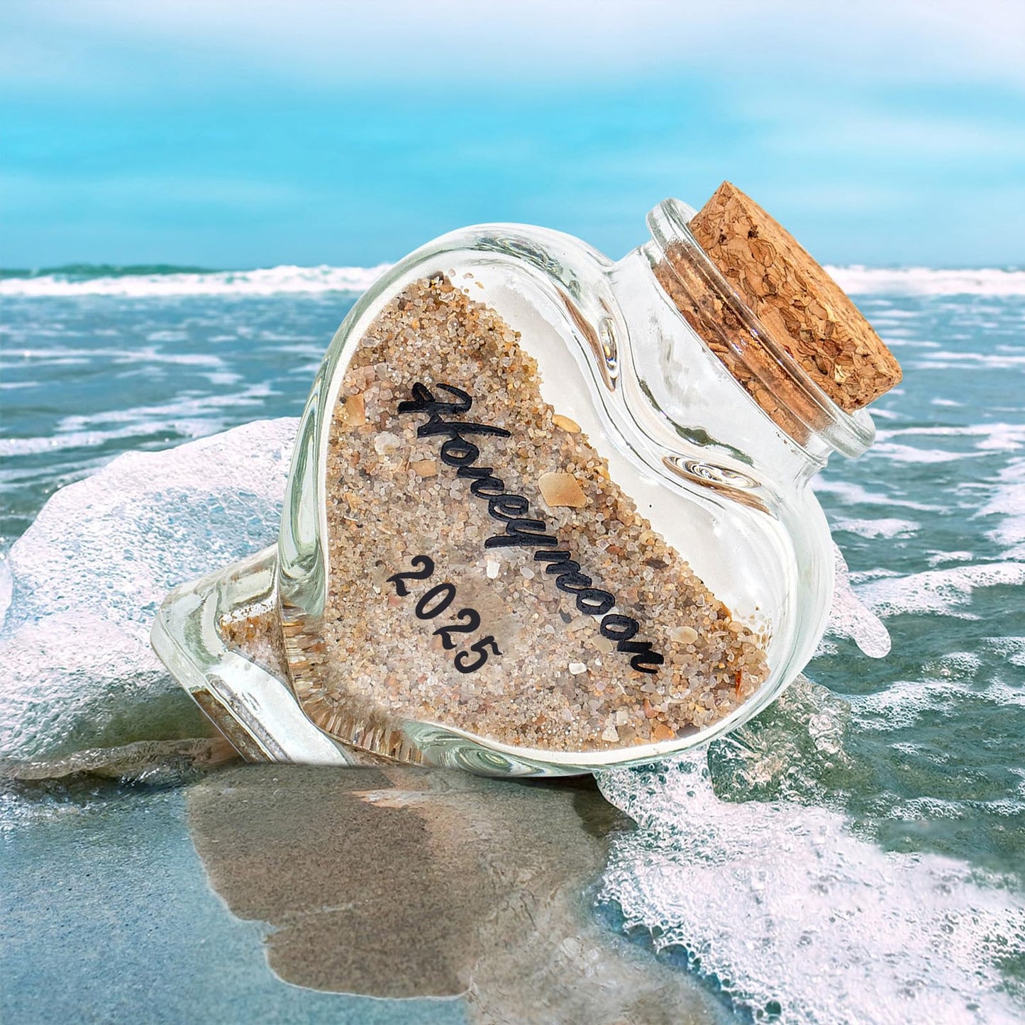 Honeymoon Sand Keepsake Jar 2025 - Honeymoon Gifts for Newlyweds Couple,Wedding,Engagement Vacation Travel - Wedding Gifts with Unique Romantic (Honeymoon Jar 2025)