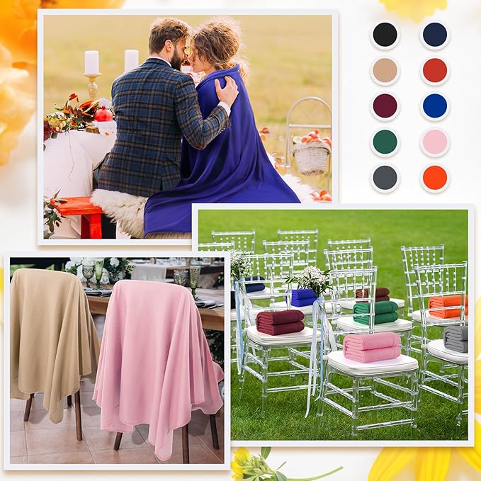 Kinlop 60 Packs Fleece Blanket Bulk 60 x 50 Inch Soft Lightweight Fleece Cozy Blanket Warm Throw Plush Pet Throw for Bed Couch Sofa Home Office Wedding Gifts Travel Camping (Trendy Color)