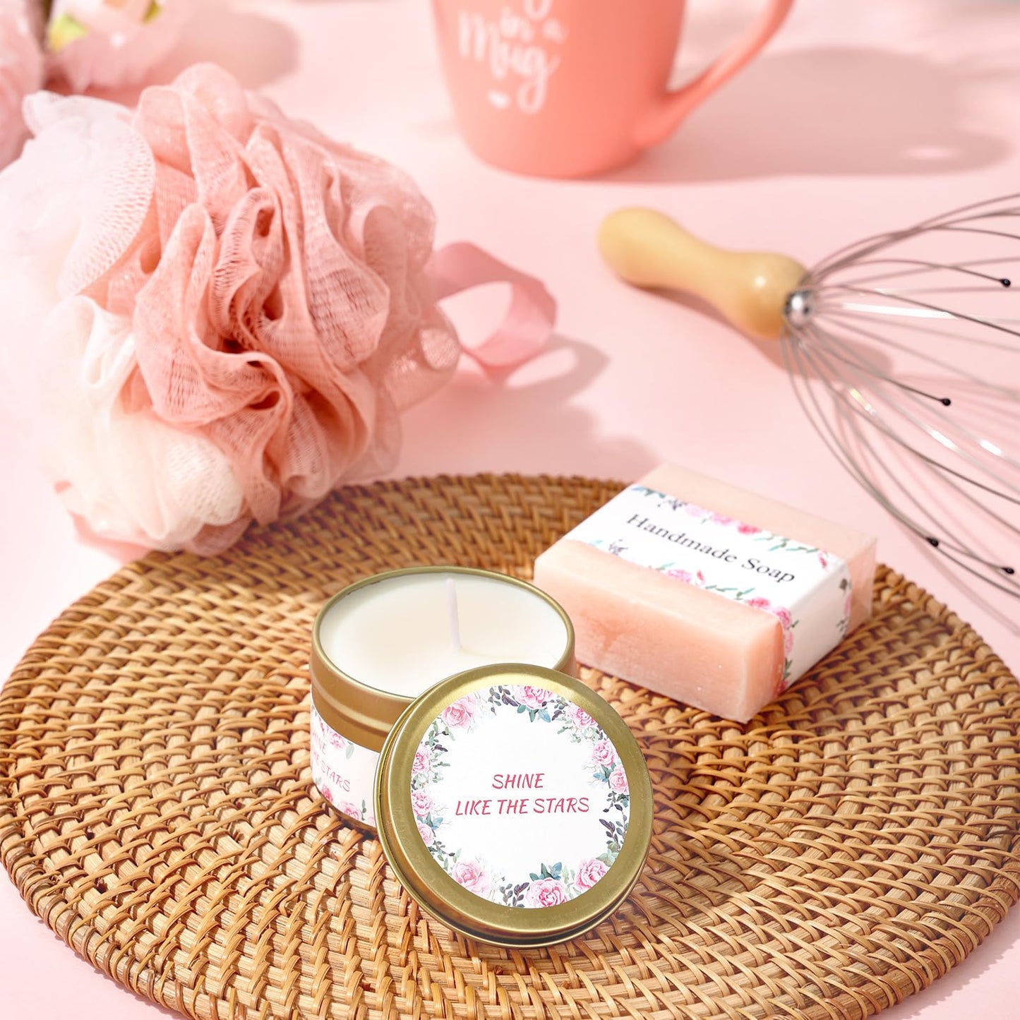 Solemon Happy Birthday Box for Woman - Pink Birthday Basket for Women Mom Her Girlfriend Sister Best Friend Wife Grandma