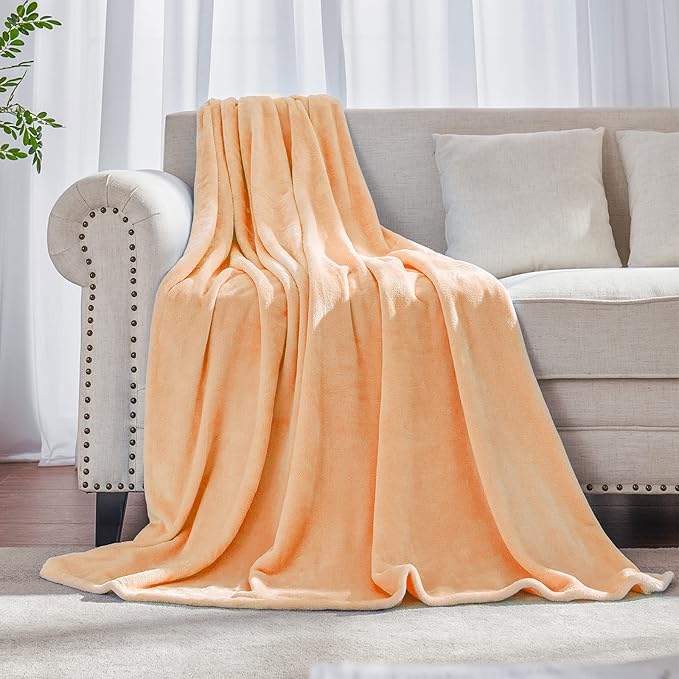 JIAHANNHA Fleece Blanket Twin Size Blush Pink 60 by 80 Inches Throw Blankets for Couch Sofa Bed 280GSM,Super Soft Cozy and Luxury Bed Blanket for All Season