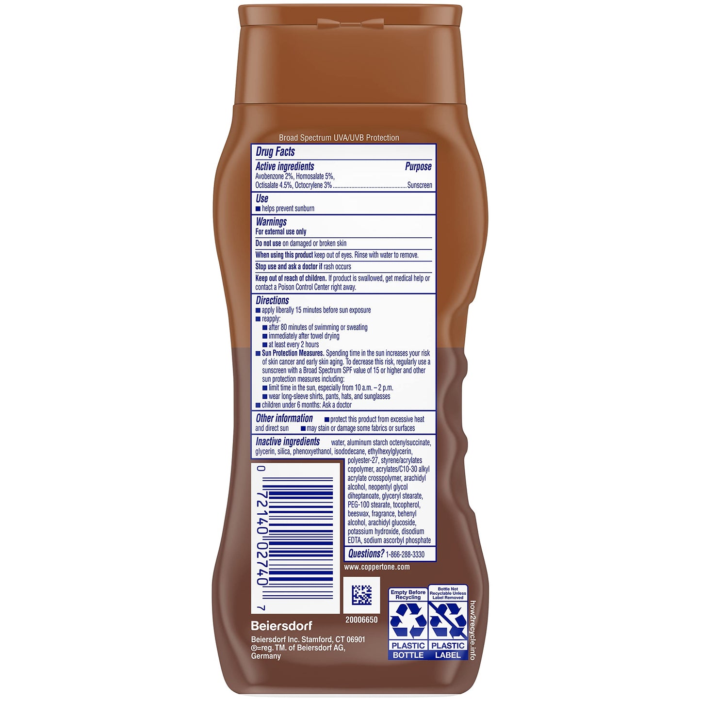 Coppertone Tanning Sunscreen Lotion, SPF 15 Broad Spectrum Sunscreen, 8 Fl Oz