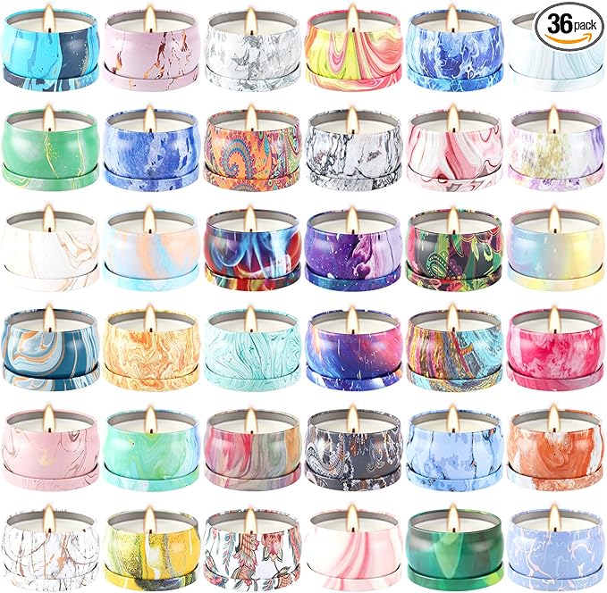 Scented Candles Gift Set 2.5 oz×36 Pack, Soy Wax Aromatherapy Candles for Home, Travel Tin Candles for Yoga Sleep Relax Body