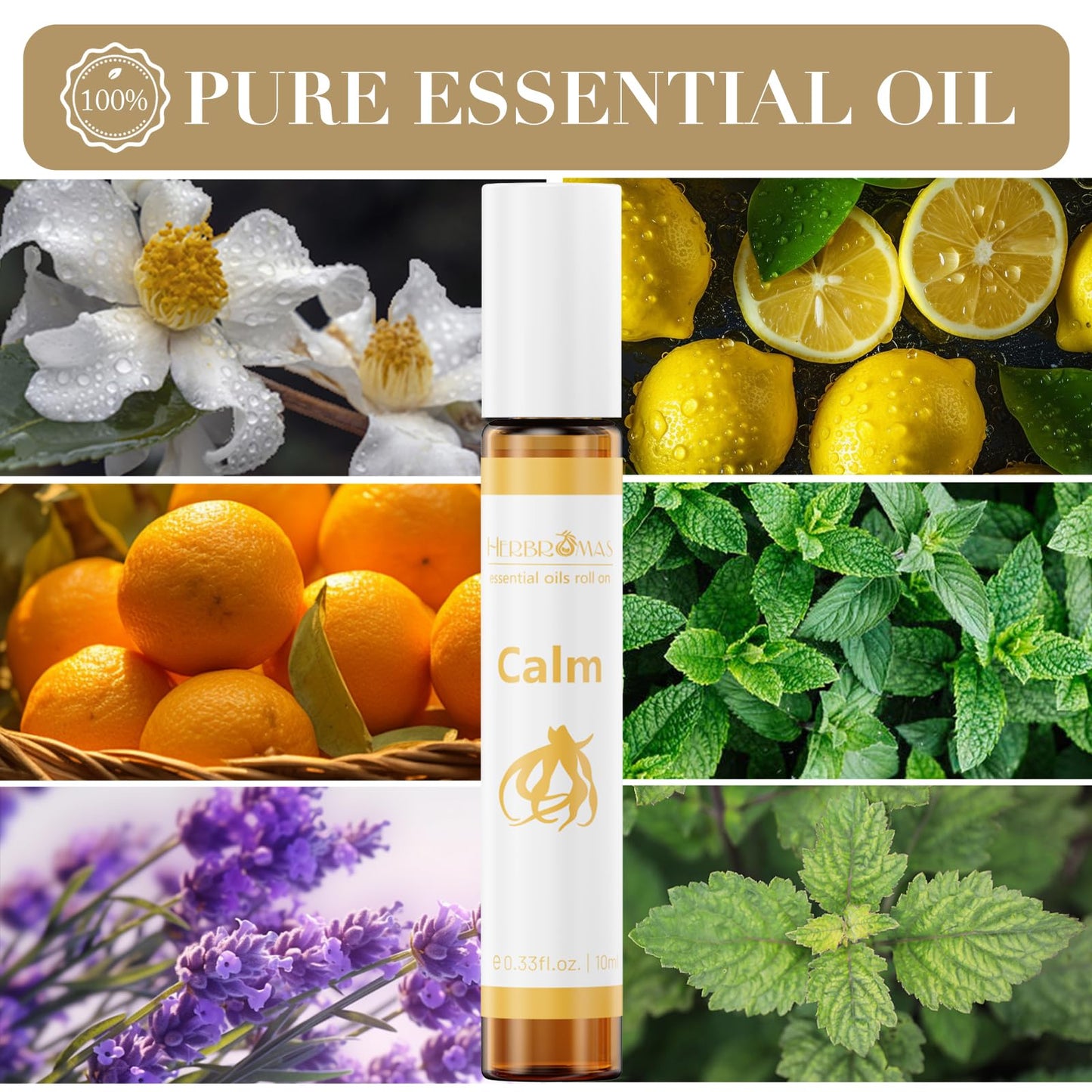 HERBROMAS Aromatherapy Essential Oil Roll On Blend Relaxation Gift for Women, Natural and Pure Essentail Oils with Travel Size Roller Ball Bottle (Sleep, 1)