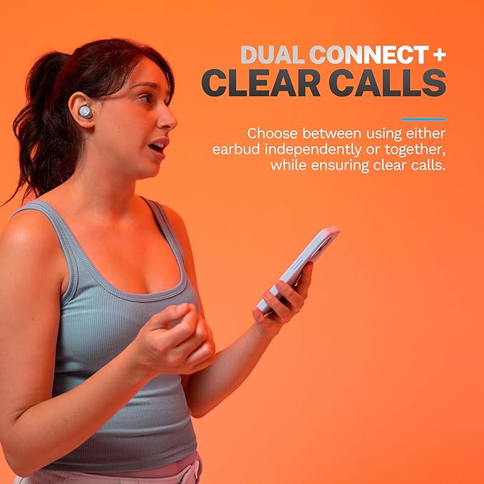 JLab Go Air Pop+ True Wireless Earbuds, in Ear Headphones, Bluetooth Earphones, 35H Playtime Ear Buds, Bluetooth Earbuds with Microphone, USB-C Charging Case, Dual Connect, EQ3 Sound, Light Blue