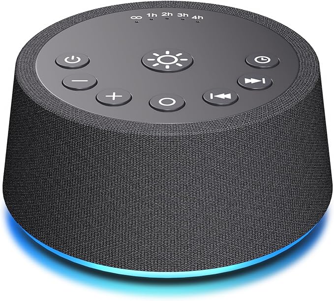 SoundLegend White Noise Sleep Sound Machines 30 Sounds 12 Colors Light 32-Level Volume 5 Timers for Home Travel Gift Adjustable Brightness Memory Function Compact