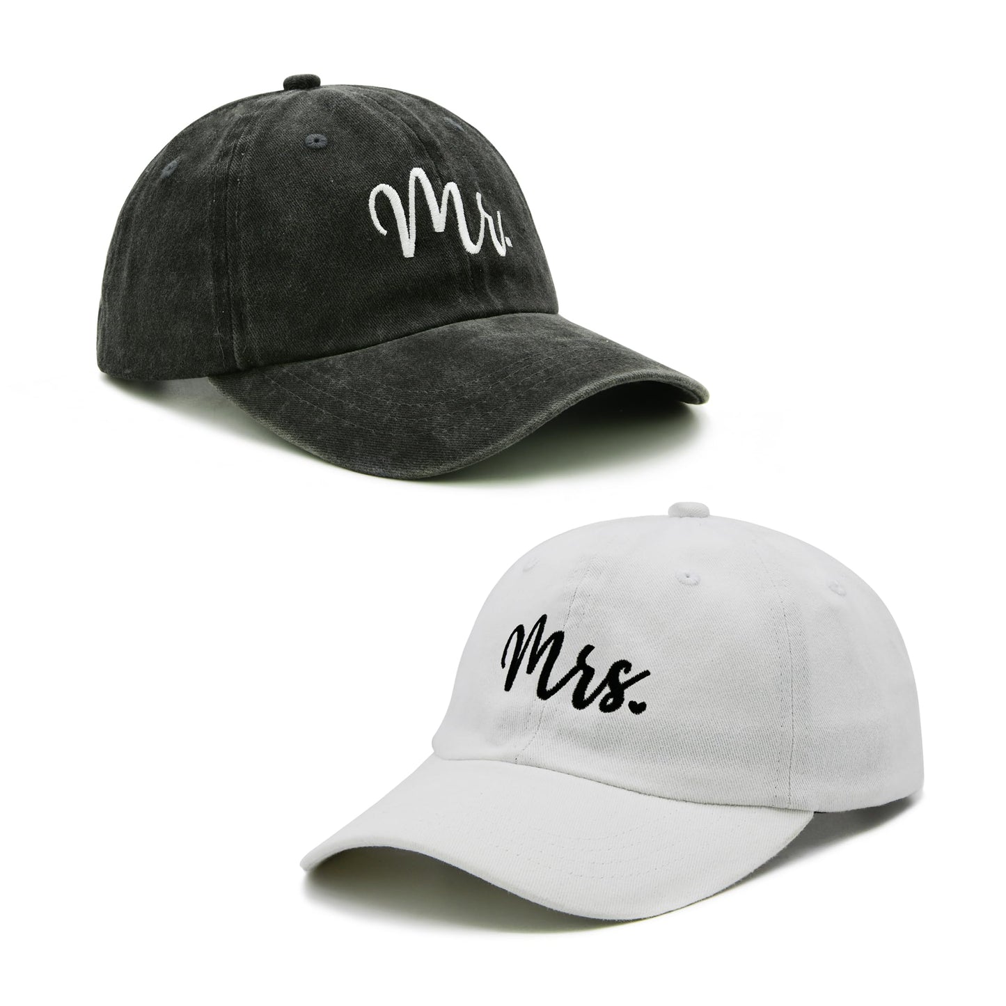 Wodeal Mr & Mrs Newlywed Couple Hats, Matching Wedding Honeymoon Baseball Cap, Adjustable Cotton Bride and Groom Gift Set Black