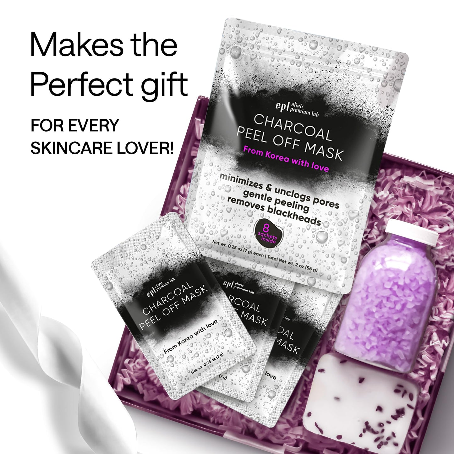 Activated Charcoal Face Masks Skincare 2 pack (16 sachets) - Korean Skin Care Products - Charcoal Face Mask Peel Off Skin Care - Gently Cleansing Charcoal Face Mask for Men & Women Face Care