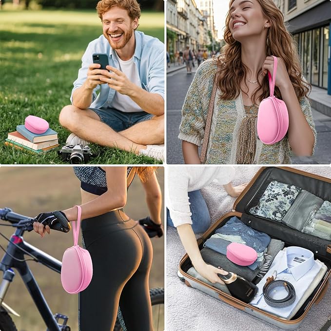 co2CREA Hard Case for SHOKZ New OpenRun Pro 2/1/Mini, OpenRun Standard/Mini, OpenMove, OpenSwim Pro, OpenSwim, Compatible with All SHOKZ Open-Ear Bone Conduction Sport Headphones, Pink Case