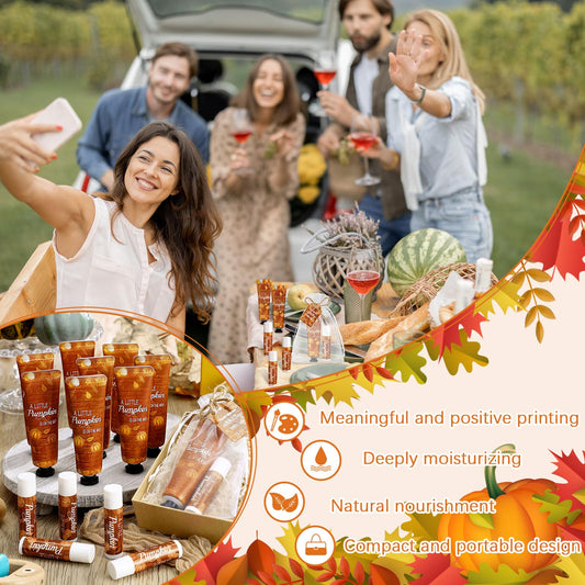 Swiffen 48 Sets 192 Pcs Pumpkin Baby Shower Hand Cream and Lip Balm Gift a Little Pumpkin Is on the Way Favors Travel Size Hand Lotion and Lip Balm Bulk with Organza Bags Tags for Guests