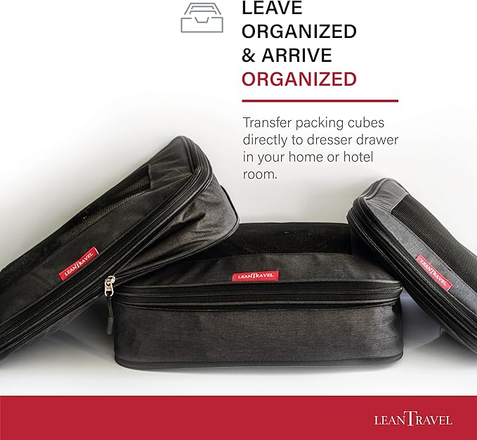 Compression Packing Cubes for Travel Organizers with Double Zipper, LeanTravel