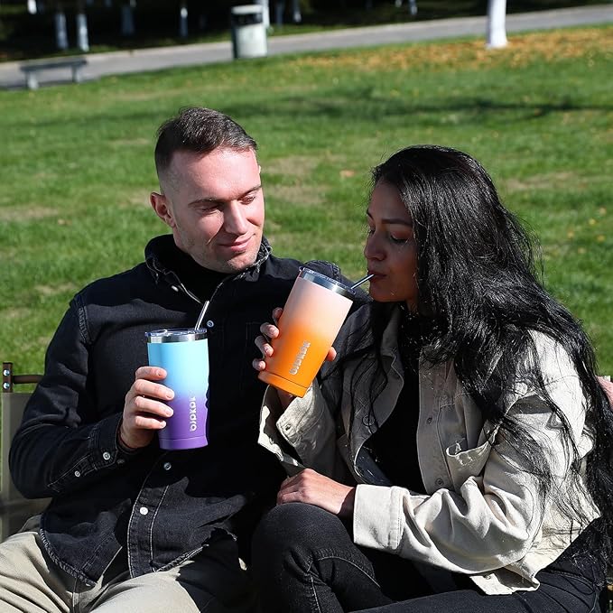 BJPKPK 20 oz Tumbler Stainless Steel Vacuum Insulated Tumblers Cup with Lid and Straw,Red